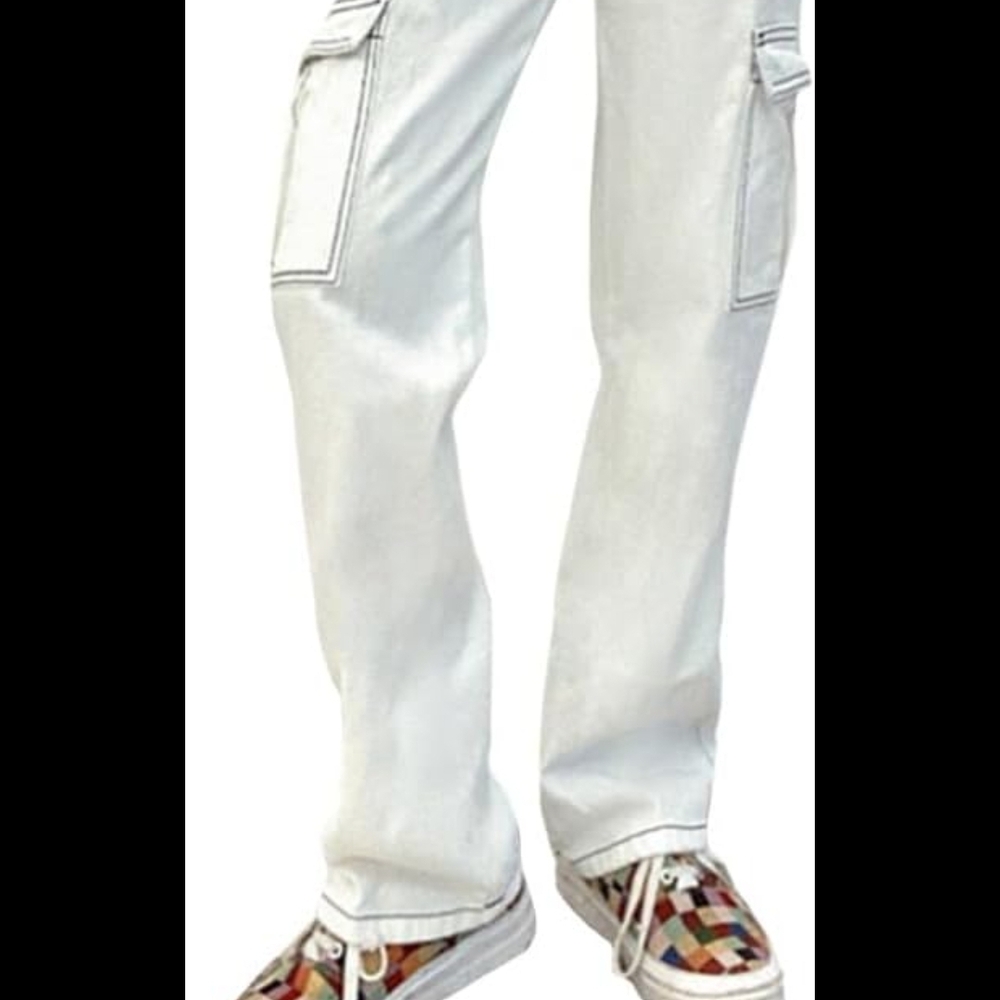 SHEIN High Rise White Jeans